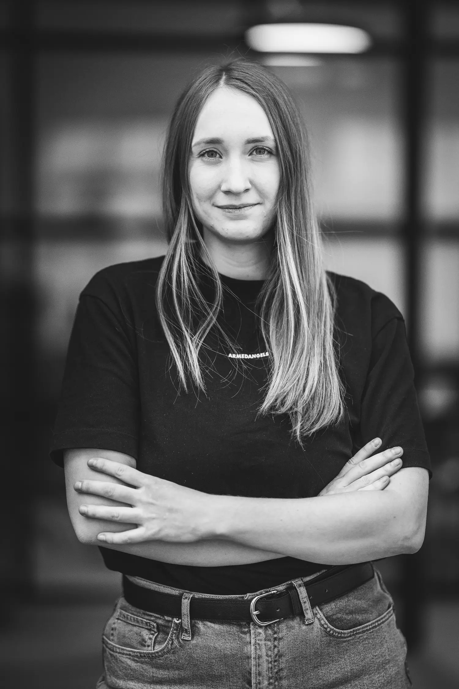 Portrait Debby in schwarzweiß